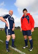 1 April 2008; John Hayes, left, and Tony Buckley, Munster, at a Heineken Cup quarter-final Media Day. Kilmurray Hall, University of Limerick, Limerick. Picture credit: Kieran Clancy / SPORTSFILE