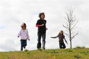 4 April 2008; Ireland's Sonia O'Sullivan goes for a run with her daughters Ciara, left, and Sophie, right, after the Great Ireland Run press conference ahead of the Great Ireland Run 2008 which takes place on Sunday 6th April in the Phoenix Park. Lifestyle Sports, Blanchardstown Retail Park, Dublin. Picture credit: Pat Murphy / SPORTSFILE *** Local Caption ***