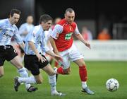 4 April 2008; Mark Quigley, St Patrick's Athletic, in action against Garreth McGlynn, Derry City. eircom League Premier Division, St Patrick's Athletic v Derry City, Richmond Park, Dublin. Picture credit: David Maher / SPORTSFILE