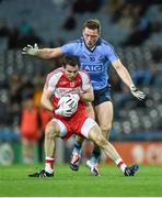 28 March 2015; Benny Heron, Derry, in action against Paul Flynn, Dublin. Allianz Football League, Division 1, Round 6, Dublin v Derry. Croke Park, Dublin. Picture credit: Ray McManus / SPORTSFILE