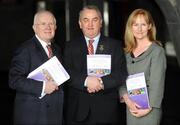 3 April 2008; At the launch of the GAA’s National Alcohol and Substance Abuse Prevention (ASAP) Programme, are from left, Minister for Health Promotion and Food Safety, Pat The Cope Gallagher T.D, Nickey Brennan, GAA President, and Catherine Murphy, Assistant National Director of Population Health, Health Promotion at the HSE. Croke Park Museum, Dublin. Picture credit: Stephen McCarthy / SPORTSFILE