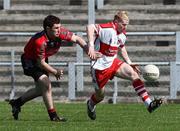 5 April 2008; Enda Lynn, Derry, in action against Colm Murney, Down. Cadbury's Ulster U21 Football Championship Final, Down v Derry, Casement Park, Belfast, Co. Antrim. Picture credit: Oliver McVeigh / SPORTSFILE