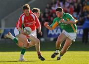 5 April 2008; Niall McKenna, St Patrick's, in action against Damien O'Sullivan and Jame O'Sullivan, St. Brendan's. All Ireland Colleges A Football Final, St Brendans', Killarney v St Patrick's Academy, Dungannon, O'Moore Park, Portlaoise, Co. Laois. Picture credit: Ray Lohan / SPORTSFILE