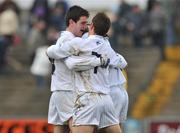 6 April 2008; Kildare's Mark Waters, left, celebrates with team-mate Tom Byrne after the match. Cadbury's Leinster U21 Football Championship Final, Wexford v Kildare, Wexford Park, Wexford. Picture credit: Brian Lawless / SPORTSFILE