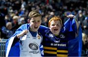 27 March 2015; Leinster supporters Matt Bonagher, age 11, from Bracknagh, Co. Offaly, and Scott O'Connor, age 11, from Ballyboggan, Co. Meath, at the game. Guinness PRO12, Round 18, Leinster v Glasgow Warriors. RDS, Ballsbridge, Dublin. Picture credit: Stephen McCarthy / SPORTSFILE