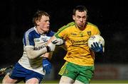 1 April 2015; Conor Parke, Donegal, in action against Ryan McAnespie, Monaghan. EirGrid Ulster U21 Football Championship, Semi-Final, Donegal v Monaghan, Healy Park, Omagh, Co Tyrone. Picture credit: Oliver McVeigh / SPORTSFILE