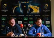 2 April 2015; Leinster captain Jamie Heaslip and head coach Matt O'Connor during a press conference. Leinster Rugby Press Conference, Leinster Rugby HQ, UCD, Belfield, Dublin. Picture credit: Matt Browne / SPORTSFILE