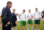 4 April 2008; Ireland paralympic soccer team manager Paul Cassin speaking to his players at the Paralympic Council of Ireland’s multi-sport training camp at the University of Limerick this weekend. The Irish team for the upcoming Paralympic Games in Beijing this September (6th - 17th) is set to be an impressive 44 in number following the recent announcement of Bipartite Commission Invitation slots. The increase in team size represents a significant achievement by the Paralympic Council of Ireland as it is in contrast to that of other western nations who are facing reductions in team size as a result of the escalating number of nations competing at the Games leaving qualification places at a premium. The Paralympics are elite sport events for athletes with physical and sensory disabilities and the Irish team for this year’s Games will be across six sports; Cycling, Boccia, Table Tennis, Sailing, Swimming, Football, Athletics, Equestrian and will be announced on July 2nd. University of Limerick, Limerick. Photo by Sportsfile