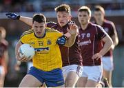 4 April 2015; Diarmuid Murtagh, Roscommon, in action against Eoghan Kerin, Galway. EirGrid Connacht U21 Football Championship Final, Galway v Roscommon. Tuam Stadium, Tuam, Co. Galway. Picture credit: Ray Ryan / SPORTSFILE
