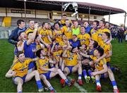 4 April 2015; Roscommon players celebrate with the J.J .Fahy cup after beating Galway in the Final. EirGrid Connacht U21 Football Championship Final, Galway v Roscommon. Tuam Stadium, Tuam, Co. Galway. Picture credit: Ray Ryan / SPORTSFILE