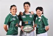 17 April 2008; A new series focusing on Irish women involved in sport at the highest level begins on Setanta Ireland on Monday April 21st next. 'Winning Women' will be broadcast at 9.30pm. The series celebrates young Irish women sports stars and examines life on and off the competitive field. Pictured, from left are, Ireland players Tania Rosser, Orla Brennan and Yvonne Nolan. Digital Exchange, The Digital Hub, Crane Street, Dublin. Picture credit: Brendan Moran / SPORTSFILE