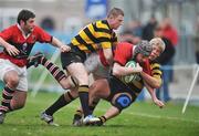 19 April 2008; Don Keogh, U.C.C., in action against Stephen Carey, left, and Liam Og Murphy, Young Munster. AIB League Division 2 Final, Young Munster v U.C.C, Donnybrook Stadium, Dublin. Picture credit: Pat Murphy / SPORTSFILE *** Local Caption ***