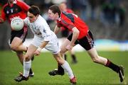 19 April 2008; Sean Fahy, Kildare, in action against Joe Murphy, Down. Cadbury All-Ireland U21 Football semi-final, Down v Kildare, Pairc Tailteann, Navan, Co. Meath. Photo by Sportsfile *** Local Caption ***