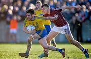 4 April 2015; Cathal Kenny, Roscommon, in action against Damien Comer, Galway. EirGrid Connacht U21 Football Championship Final, Galway v Roscommon. Tuam Stadium, Tuam, Co. Galway. Picture credit: Ray Ryan / SPORTSFILE
