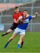 5 April 2015; Colm Begley, Laois, in action against Conor Maginn, Down. Allianz Football League, Division 2, Round 7, Down v Laois. Páirc Esler, Newry, Co. Down. Picture credit: Mark Marlow / SPORTSFILE