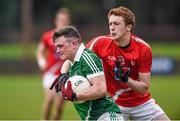 5 April 2015; Stephen Cahill, Limerick, in action against Ryan Burns, Louth. Allianz Football League, Division 3, Round 7, Louth v Limerick. County Grounds, Drogheda, Co. Louth. Photo by Sportsfile
