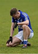 5 April 2015; Ross Munnelly, Laois, dejected after the final whistle. Allianz Football League, Division 2, Round 7, Down v Laois. PÃ¡irc Esler, Newry, Co. Down. Picture credit: Mark Marlow / SPORTSFILE