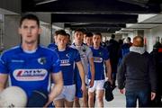 5 April 2015 The Laois team prepare to take ot the field ahead of the game. Allianz Football League, Division 2, Round 7, Down v Laois. Páirc Esler, Newry, Co. Down. Picture credit: Mark Marlow / SPORTSFILE