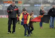 5 April 2015; Young Down fans celebrate after their side's victory. Allianz Football League, Division 2, Round 7, Down v Laois. PÃ¡irc Esler, Newry, Co. Down. Picture credit: Mark Marlow / SPORTSFILE