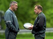 6 June 2000; Ireland head coach Warren Gatland, left, and assistant coach Eddie O'Sullivan during an Ireland Rugby training session in Manchester, New Hampshire, USA. Photo by Matt Browne/Sportsfile