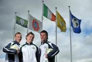 24 April 2008; Republic of Ireland players, from left, Darragh Satelle, Padraic Ormsby and John Sullivan at a press conference in advance of the UEFA U17 Championship Finals in Turkey in May. Republic of Ireland U-17 Squad announcement, FAI Headquarters, Abbotstown, Co. Dublin. Picture credit; Brendan Moran / SPORTSFILE *** Local Caption ***