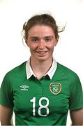 20 March 2015; Dearbhaile Beirne, Republic of Ireland. Republic of Ireland U17 Women's squad portraits. Roganstown Hotel, Swords, Co. Dublin. Picture credit: David Maher / SPORTSFILE