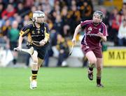 26 April 2008; Michelle Quilty, Kilkenny, in action against Sinead Keane, Galway. Camogie National League Divison 1 Final, Galway v Kilkenny, Nowlan Park, Co. Kilkenny. Picture credit: Stephen McCarthy / SPORTSFILE  *** Local Caption ***