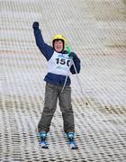 26 April 2008; Ciara Ni Clulachain, Bray, Co. Wicklow, celebrates as she finishes at the 2008 Special Olympics All-Ireland Winter Games. These games are the qualifiers for the 2009 Special Olympics World Winter Games, which takes place in Idaho, USA, from the 6th - 13th February 2009. Ski Club of Ireland, Kilternan, Co. Dublin. Picture credit: Ray McManus / SPORTSFILE