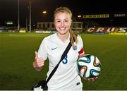 9 April 2015; England penalty scorer Leah Williamson. UEFA Women's Under 19 Championship Elite Round, Group 4, England v Norway. Seaview, Belfast, Co. Antrim. Picture credit: Mark Marlow / SPORTSFILE