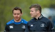 10 April 2015; Leinster's Gordon D'Arcy, right, and Eoin Reddan during squad training. Leinster Rugby Squad Training. Rosemount, UCD, Dublin. Picture credit: Piaras Ó Mídheach / SPORTSFILE