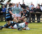 3 May 2008; Garryowen's David Sherry dives over to score the first try of the game. AIB All-Ireland League Division 1 Semi-Final, Shannon v Garryowen. Coonagh, Limerick. Picture credit; Ray McManus / SPORTSFILE