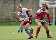 12 April 2015; Nicci Daly, Loreto, in action against Hannah Grieve, Pegasus. Irish Hockey League 2015, Women's Final, Pegasus v Loreto, Grange Road, Rathfarnham, Dublin. Picture credit: Matt Browne / SPORTSFILE