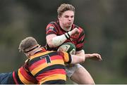 12 April 2015; Michael Courtney, Dublin University, is tackled by Jack O'Sullivan, Lansdowne. Frazer McMullen All Ireland Under 20 Cup Final, Dublin University v Lansdowne, Anglesea Road, Dublin. Picture credit: Ramsey Cardy / SPORTSFILE