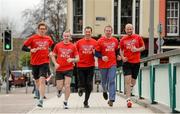 13 April 2015; The Grant Thornton Corporate 5k Team Challenge takes place in The Mall, Cork City, on Tuesday 30th of June at 7.30pm. Pictured at the launch are, from left, Gerard Walsh, Grant Thornton, Grant Thornton director and former Munster rugby player John Kelly, event ambassador David Matthews, former Munster rugby player Anthony Horgan and Grant Thornton director Ray Egan. Grant Thornton Head Office, Cork. Picture credit: Diarmuid Greene / SPORTSFILE