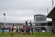 12 April 2015; Ben Marshall, Leinster, takes possession in a lineout. Guinness PRO12, Round 19, Newport Gwent Dragons v Leinster. Rodney Parade, Newport, Wales. Picture credit: Stephen McCarthy / SPORTSFILE