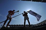 6 May 2008; John Gardiner, Cork, left, and James Cha Fitzpatrick, Kilkenny, at the GAA Hurling All-Ireland Senior Championship launch, Croke Park, Dublin. Picture credit: David Maher / SPORTSFILE