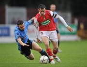 9 May 2008; Keith Fahey, St Patrick's Athletic, in action against Brian King, UCD. eircom League of Ireland Premier Division, St Patrick's Athletic v UCD, Richmond Park, Dublin. Picture credit: Brian Lawless / SPORTSFILE