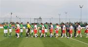 7 May 2008; The teams and officials shake hands before the game. UEFA European Under-17 Championship Group B, Republic of Ireland v Switzerland, World of Wonders Football Centre, Antalya, Turkey. Picture credit: Pat Murphy / SPORTSFILE