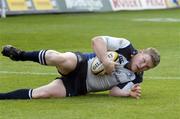 9 May 2008; Leinster's Michael Berne scores a try. Magners League, Dragons v Leinster, Rodney Parade, Newport, Wales. Picture credit: Steve Pope / SPORTSFILE