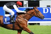 11 May 2008; Casual Conquest, with Pat Smullen up, on their way to winning the Derrinstown Stud Derby Trial Stakes. Derrinstown Stud Derby Trial Stakes Day, Leopardstown, Co. Dublin. Picture credit: Stephen McCarthy / SPORTSFILE