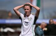 14 April 2015; A dejected Chloe Maloney, Republic of Ireland, after the game. UEFA Women’s Under 17 European Championship, Elite Phase, Group 2, Republic of Ireland v Hungary, Turners Cross, Cork. Picture credit: David Maher / SPORTSFILE