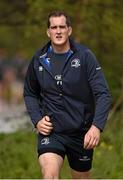 14 April 2015; Leinster's Devin Toner arrives to squad training at UCD, Dublin. Picture credit: Stephen McCarthy / SPORTSFILE