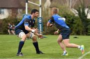 14 April 2015; Leinster's Ben Marshall, left, and Ian Madigan during squad training at UCD, Dublin. Picture credit: Stephen McCarthy / SPORTSFILE