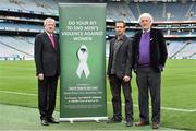 15 April 2015; Ard Stiúrthoir of the GAA Paraic Duffy with Tom Meagher and Alan O'Neill, from White Ribbon Ireland, in attendance at the announcement of the GAA charities for 2015. Croke Park, Dublin. Picture credit: Matt Browne / SPORTSFILE