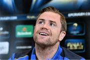 16 April 2015; Leinster's Jamie Heaslip during a press conference at Leinster Rugby Offices, UCD, Belfield, Dublin. Picture credit: Ramsey Cardy / SPORTSFILE