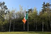 16 April 2015; The tricolour flies at half-mast in honour of the late Dave Billings. Annual Rugby Colours, UCD v Trinity. UCD Bowl, Belfield, Dublin. Picture credit: Pat Murphy / SPORTSFILE