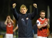 17 April 2015; Liam Buckley, St Patrick's Athletic manager, celebrates at the end of the game. SSE Airtricity League Premier Division, Bohemians v St Patrick's Athletic. Dalymount Park, Dublin. Picture credit: David Maher / SPORTSFILE