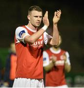 17 April 2015; Ciaran Kilduff, St Patrick's Athletic, at the end of the game. SSE Airtricity League Premier Division, Bohemians v St Patrick's Athletic. Dalymount Park, Dublin. Picture credit: David Maher / SPORTSFILE