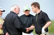 11 May 2008; Christy O'Connor Snr and Connor Doran, Banbridge Golf Club, on the 11th tee box during the Irish Amateur Open Golf Championship. Irish Amateur Open Golf Championship, Royal Dublin Golf Course, Portmarnock, Co. Dublin. Picture credit: Matt Browne / SPORTSFILE