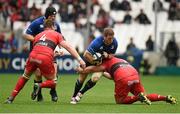 19 April 2015; Sean Cronin, Leinster, is tackled by Xavier Chiocci, Toulon. European Rugby Champions Cup Semi-Final, RC Toulon v Leinster. Stade Vélodrome, Marseilles, France. Picture credit: Brendan Moran / SPORTSFILE